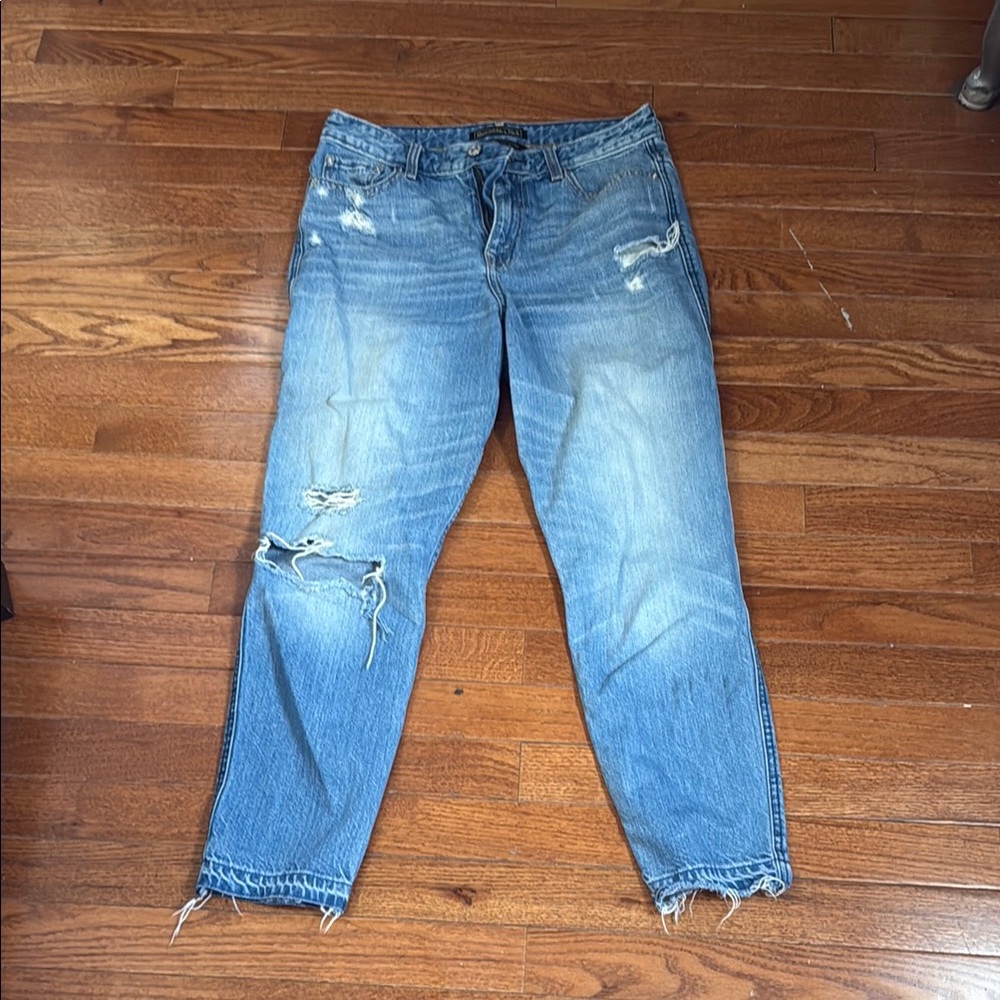 Abercrombie & Fitch Blue Boyfriend Jeans Distressed